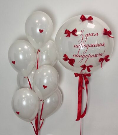 Гелієві кульки з бантиками